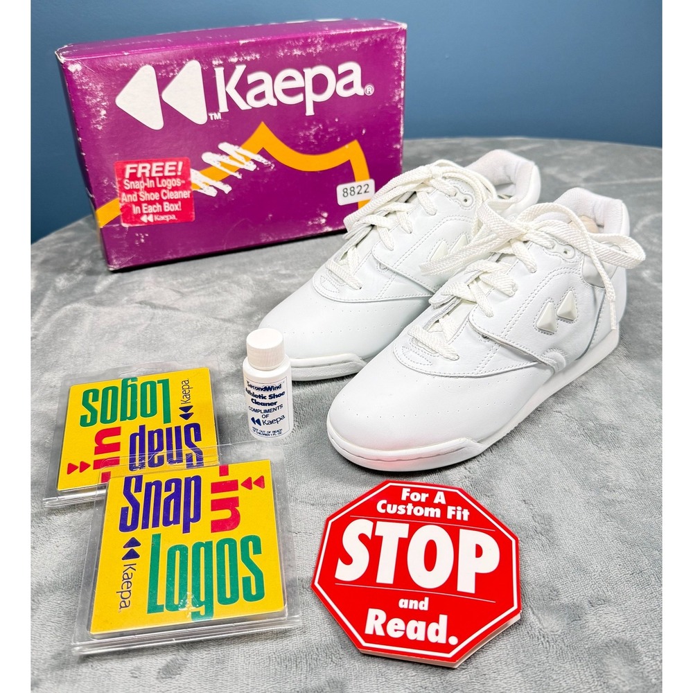 Kaepa Shoes Womens 7.5 White Snap-In Logos Vintage 90s Cheer Sneakers 8822